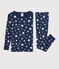 Kinderpyjama aus Baumwolle in schmaler Passform mit Sternenmotiv für Jungen blau MEDIEVAL/weiss MARSHMALLOW