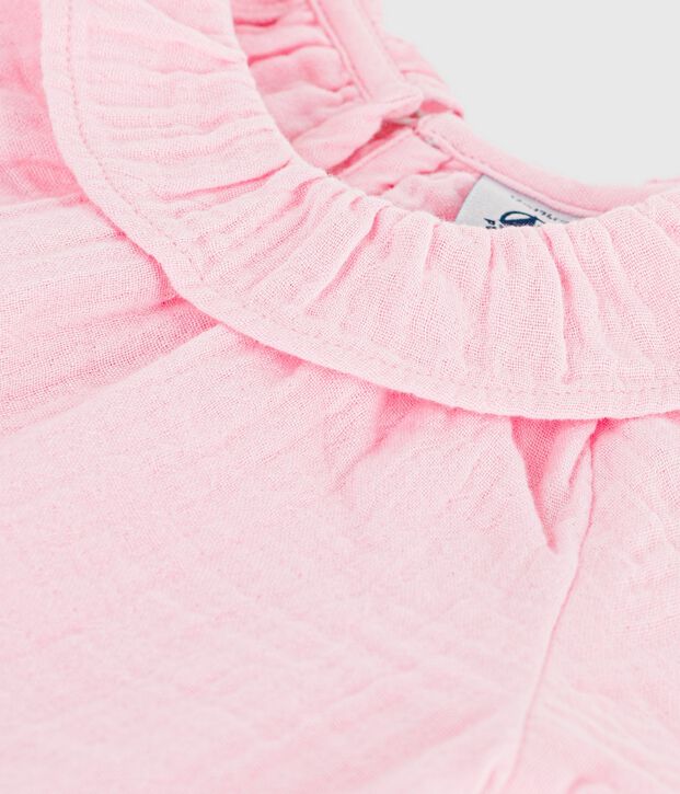 Lang&auml;rmelige Baby-Bluse aus einfarbiger Baumwolle MARQUISE