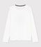 Langärmeliges Kinder-T-Shirt weiss MARSHMALLOW