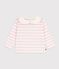 Baby-Streifenshirt mit Kragen aus Baumwolle rosa MILK/ MARQUISE