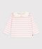 Baby-Streifenshirt mit Kragen aus Baumwolle rosa/rosa
