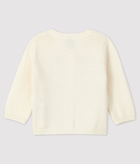 Langärmeliger Baby-Cardigan für Mädchen weiss MARSHMALLOW