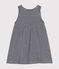 Ärmelloses Baby-Kleid aus gestreifter Baumwolle blau SMOKING/weiss MARSHMALLOW