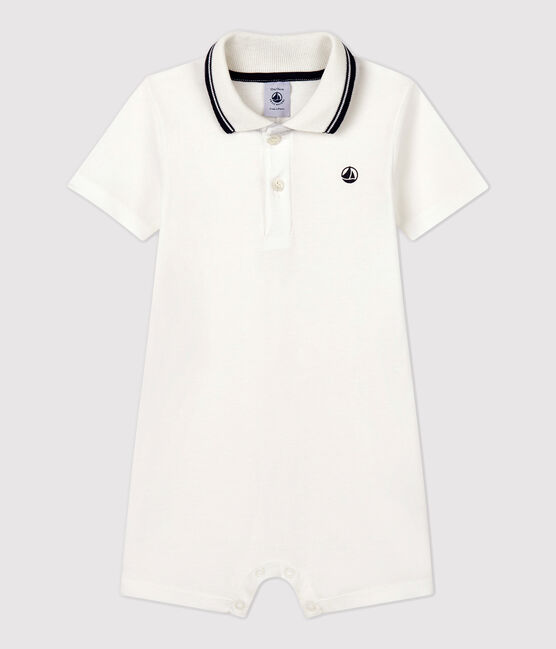 Baby-Kurzoverall aus Baumwolle weiss MARSHMALLOW