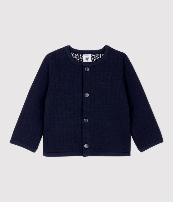 Baby-Cardigan aus gestepptem Doppeljersey. blau SMOKING