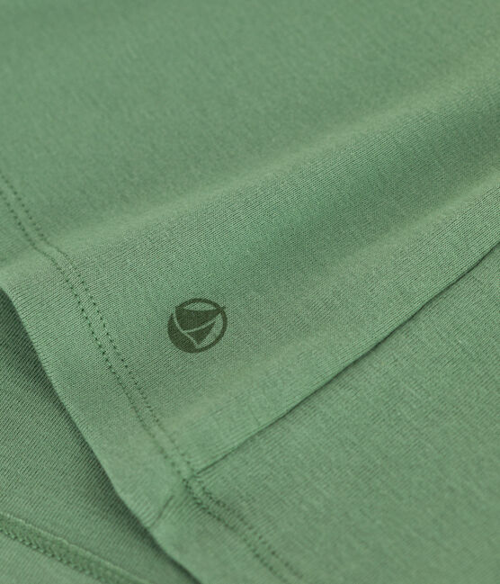 Damen-T-Shirt L'Iconique aus einfarbiger Baumwolle grün PALMERAIE