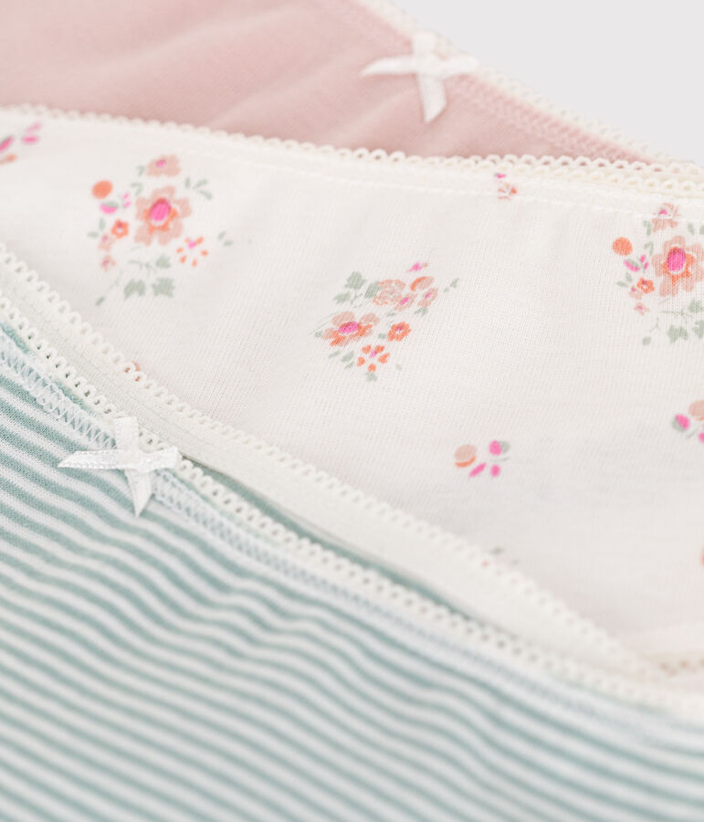 3er-Set Kinder-Shortys aus Baumwolle mit Blumenmotiv vielfarbig