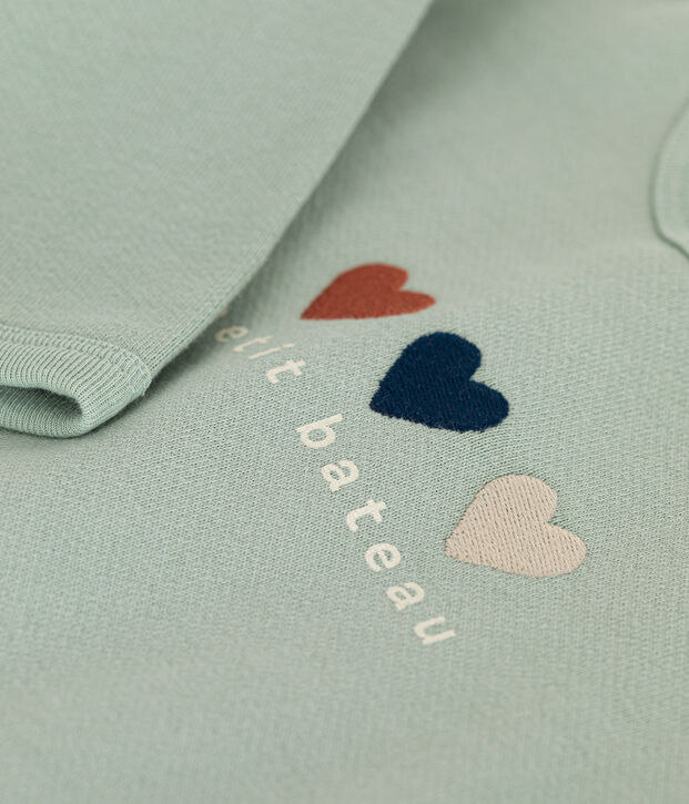 Baby-Sweatshirt aus Molton gr&uuml;n