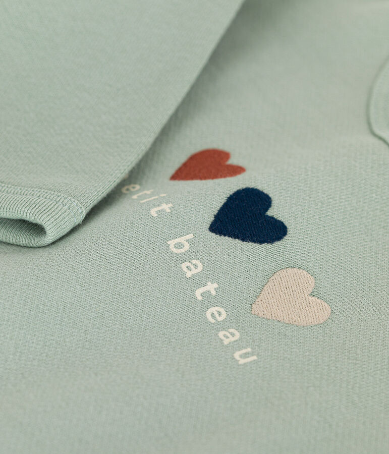 Baby-Sweatshirt aus Molton gr&uuml;n