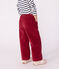 Kinder-Hose aus einfarbigem Fein-Cord AMARANTE