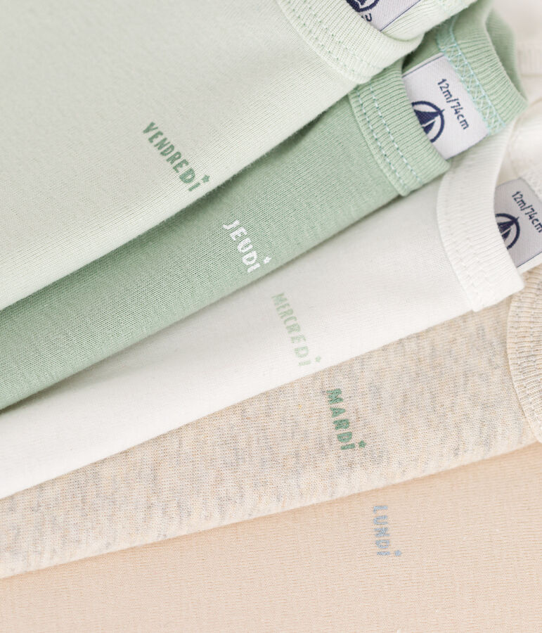 Set aus 5 kurz&auml;rmeligen Baby-Bodys aus Baumwolle vielfarbig