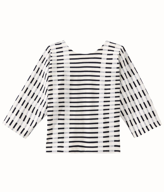 Streifenshirt im kimono-design weiss MARSHMALLOW/blau SMOKING