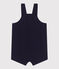 Kurzbeinige Baby-Latzhose aus einfarbigem Musselin-Stoff blau SMOKING