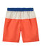 Jungen-Badeshorts im Color-Blocking-Design orange ORIENT/weiss MARSHMALLOW/ PERSE