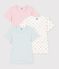 Set kurz&auml;rmelige Kinder-T-Shirts aus Baumwolle mit Herzmotiv vielfarbig