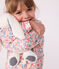 Kinder-Pyjama mit Knopfverschluss aus bedruckter Baumwolle weiss MARSHMALLOW/weiss MULTICO