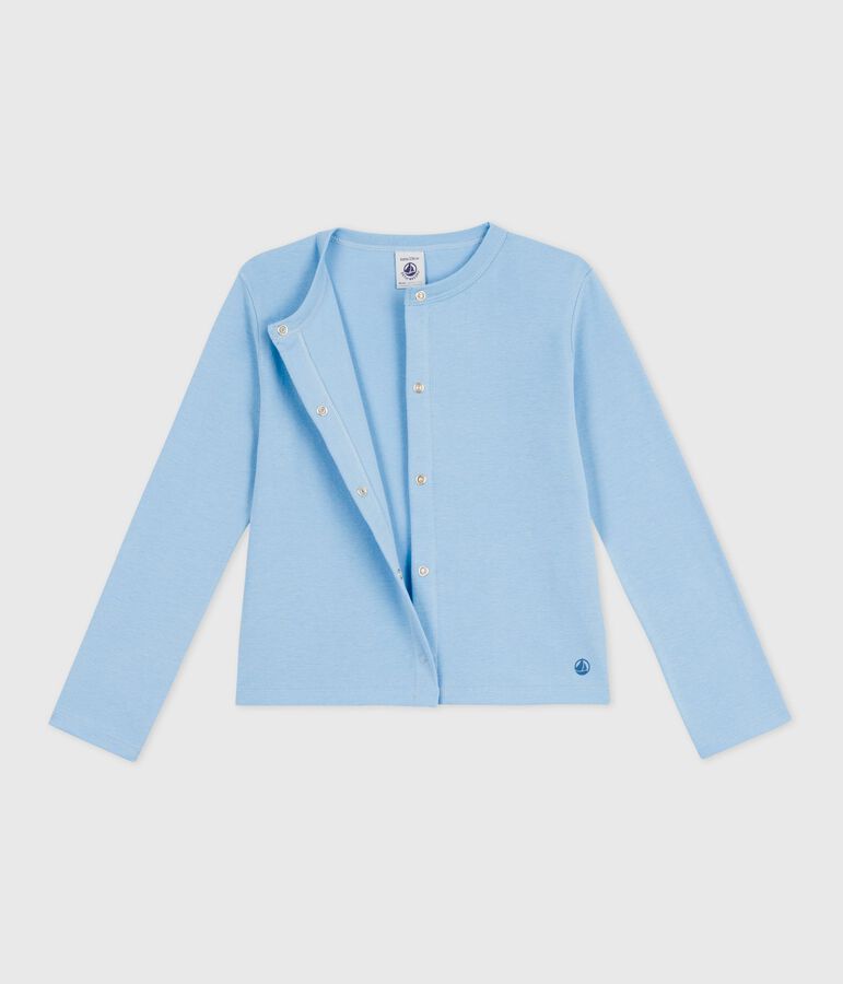 Kinder-Cardigan aus einfarbiger Baumwolle blau