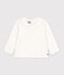 Langärmelige Babybluse aus Baumwolle weiss MARSHMALLOW