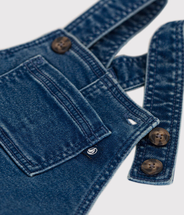 Lange Baby-Latzhose aus Denim blau