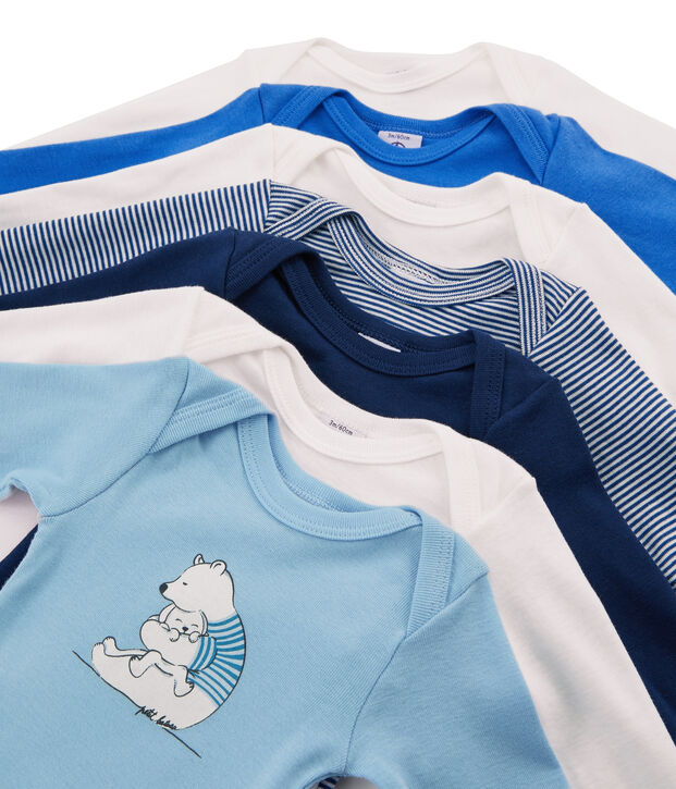 &Uuml;berraschungsbeutel mit 7 lang&auml;rmeligen Baby-Bodys f&uuml;r Jungen vielfarbig