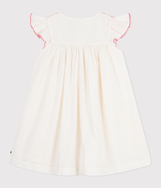 Kurz&auml;rmeliges Kinder-Kleid aus Baumwolle weiss