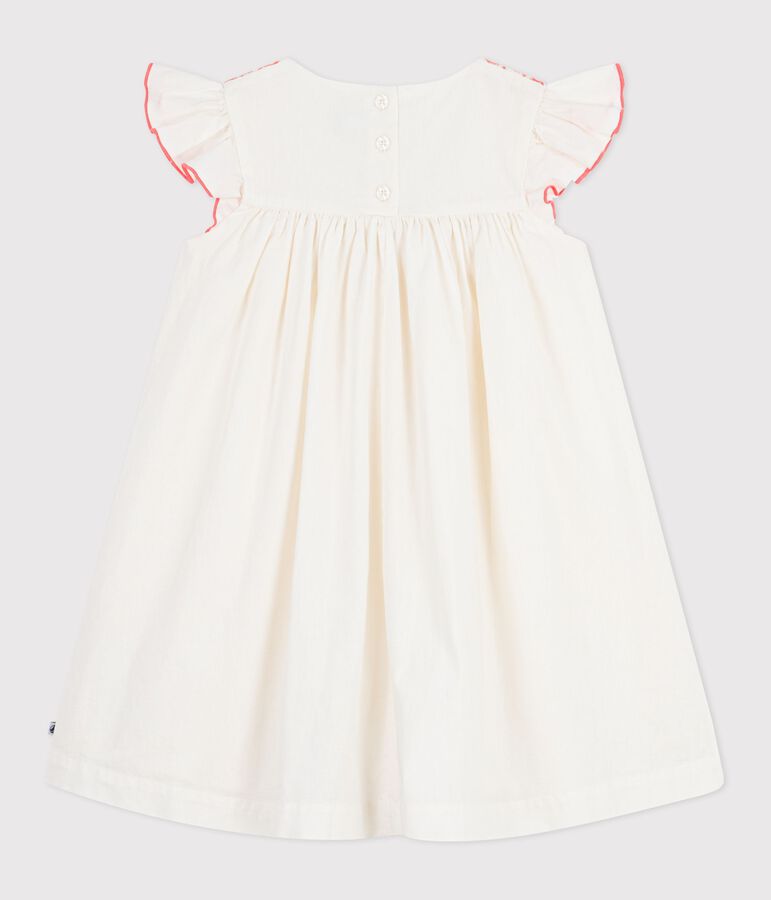 Kurz&auml;rmeliges Kinder-Kleid aus Baumwolle weiss