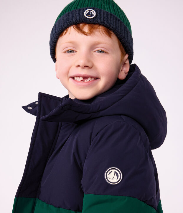 Kinder-Winterjacke im Colorblock gr&uuml;n/blau
