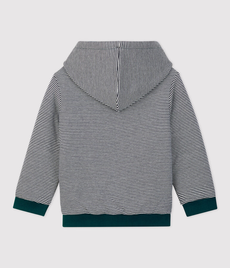 Baby-Cardigan aus Sherpa. weiss/gr&uuml;n