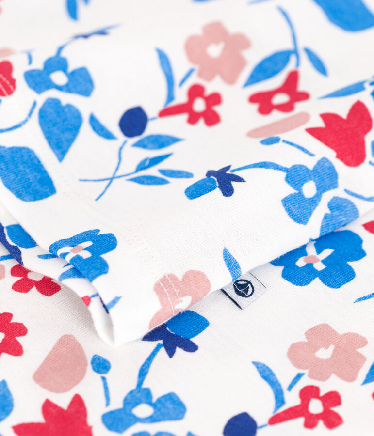 Kinder-Pyjama aus Doppeljersey mit Blumenmotiv weiss MARSHMALLOW/weiss MULTICO