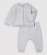 Zweiteiliges Baby-Set aus Bio-Baumwollstrick in Grau