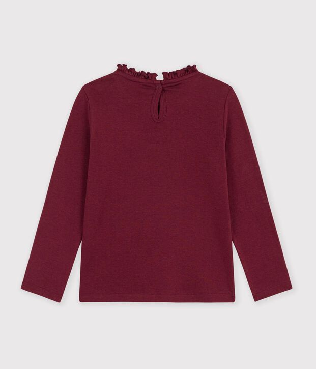 Lang&auml;rmeliges einfarbige Kinder-T-Shirt mit Kragen TRUFFE