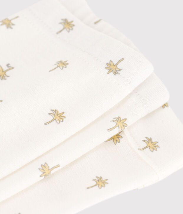 Baby-Leggings aus Baumwolle mit Blumenmuster weiss/grau