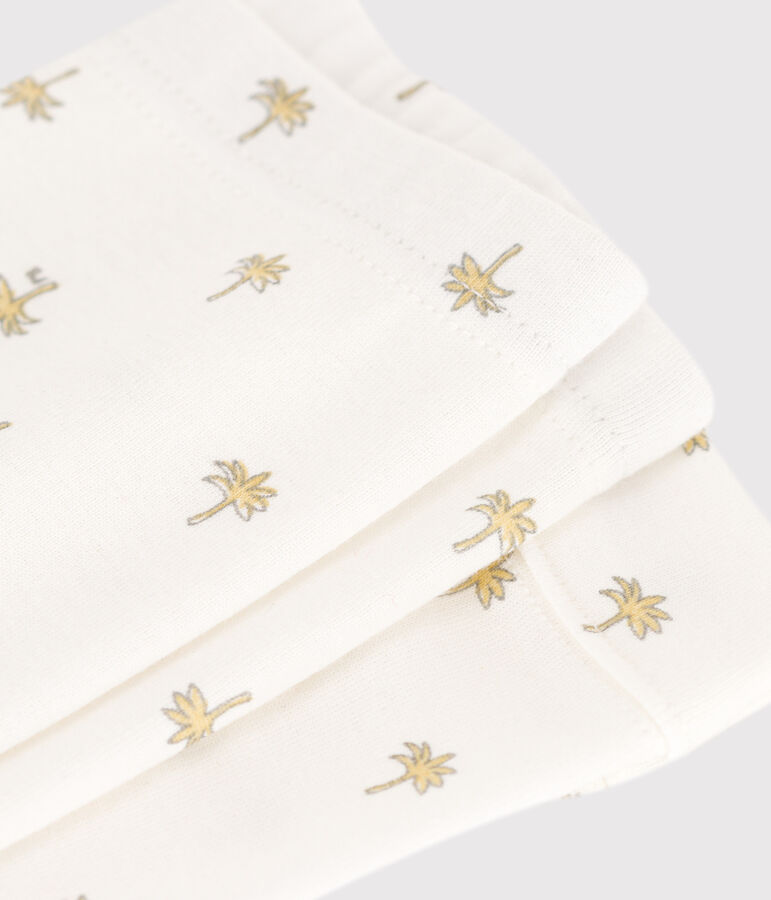 Baby-Leggings aus Baumwolle mit Blumenmuster weiss/grau