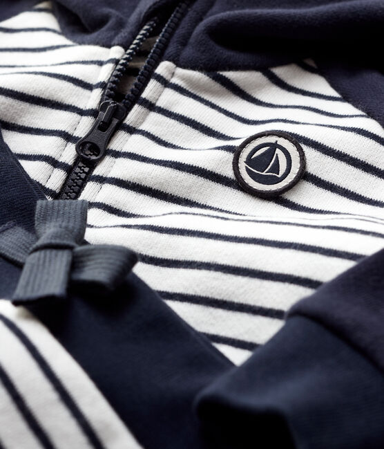Baby-Jogginganzug aus Molton blau SMOKING/weiss MARSHMALLOW