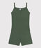 Kurzer Pyjama und unifarbenes Tanktop aus Baumwolle Damen grün CROCO