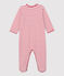 Baby-Strampler aus Molton, mit Füßen weiss MARSHMALLOW/rot TERKUIT