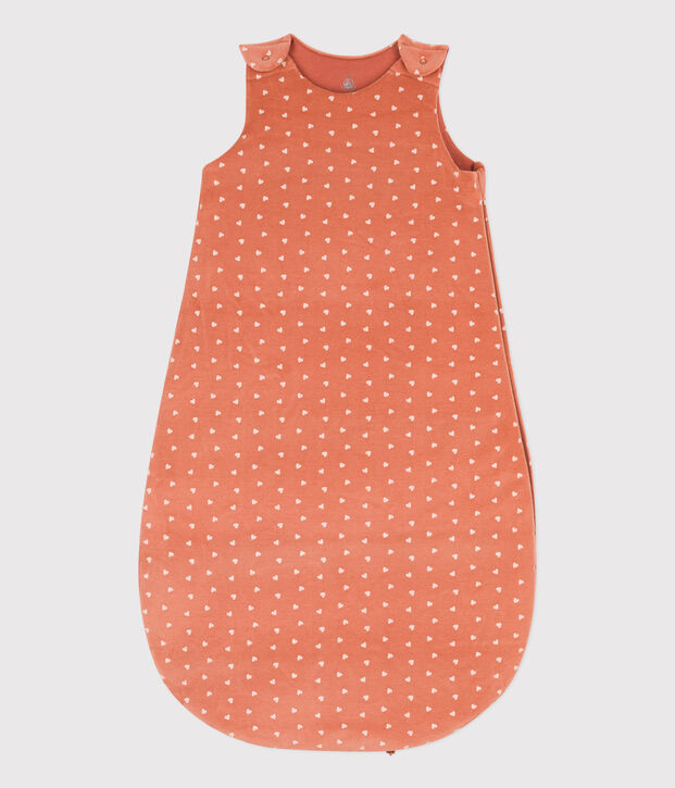BABYSCHLAFSACK AUS NICKI MIT HERZMUSTER, TOG-WERT 2 rosa/naturfarben