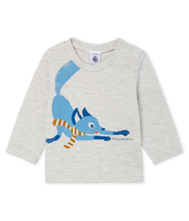 Lang&auml;rmeliges Baby-T-Shirt f&uuml;r Jungen grau BELUGA CHINE CN