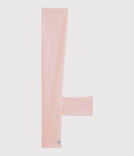Leggins mit Ringelstreifen aus Wolle und Baumwolle für Mädchen rosa CHARME/weiss MARSHMALLOW