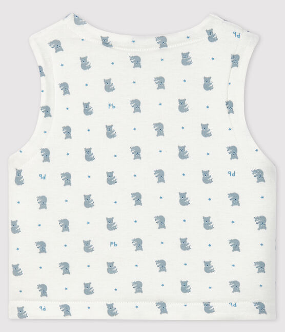 Ärmellose, wattierte Babyjacke aus Bio-Baumwolle weiss MARSHMALLOW+GRIS/ MULTICO