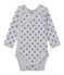 Bedruckter Baby-Jungen-Wickelbody mit langen Ärmeln grau POUSSIERE/blau MEDIEVAL