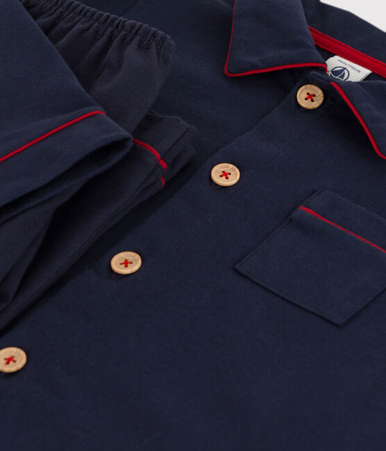 Pyjama aus Jersey für kleine Jungen blau SMOKING