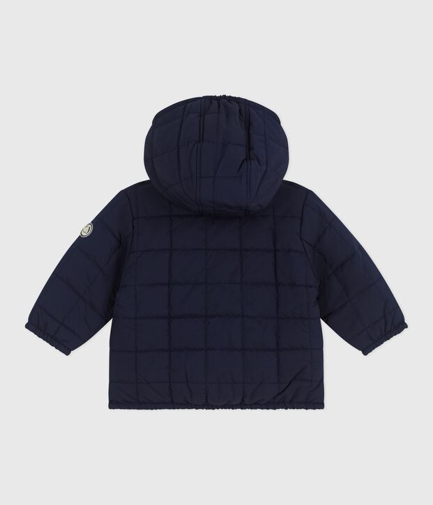 Baby-Winterjacke aus einfarbigem Polyester blau