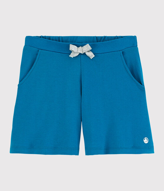 Kinder-Shorts aus Baumwolle für Mädchen blau MYKONOS