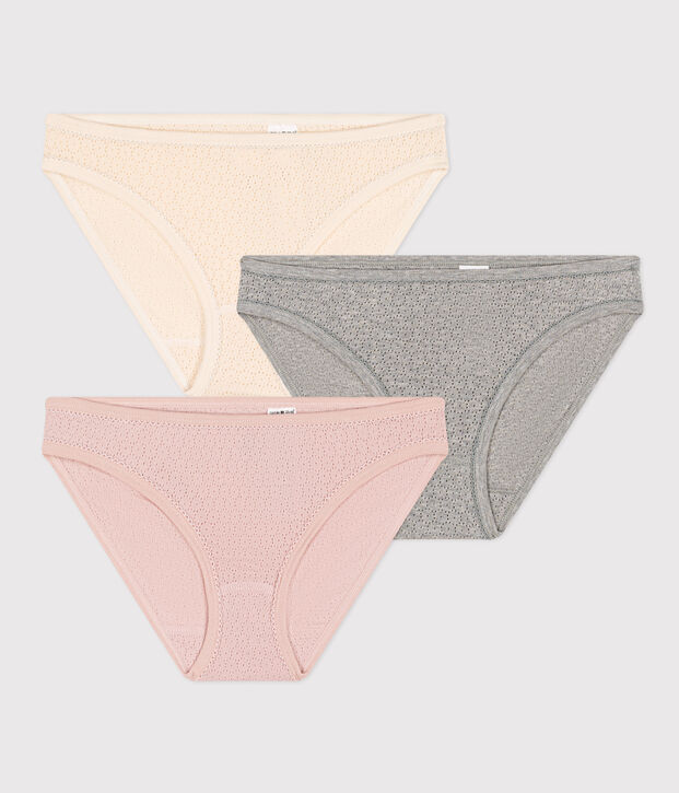 3er-Set Slips aus Baumwolle f&uuml;r M&auml;dchen vielfarbig