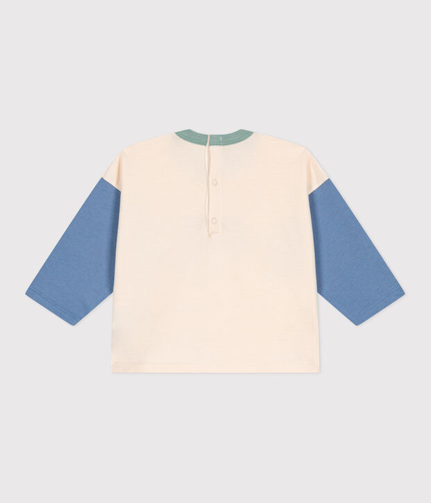 Lang&auml;rmeliges Baby T-Shirt aus feinem Jersey blau/blau