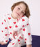 Kinderpyjama aus Rippstrick mit Herzchenmotiv weiss MARSHMALLOW/rot TERKUIT