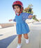 Ärmelloses Babykleid aus leichtem Denim blau DENIM CLAIR
