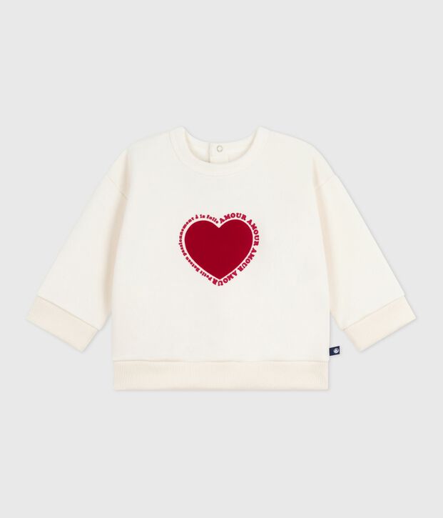 Baby-Sweatshirt aus Baumwolle mit Herzmotiv MILK