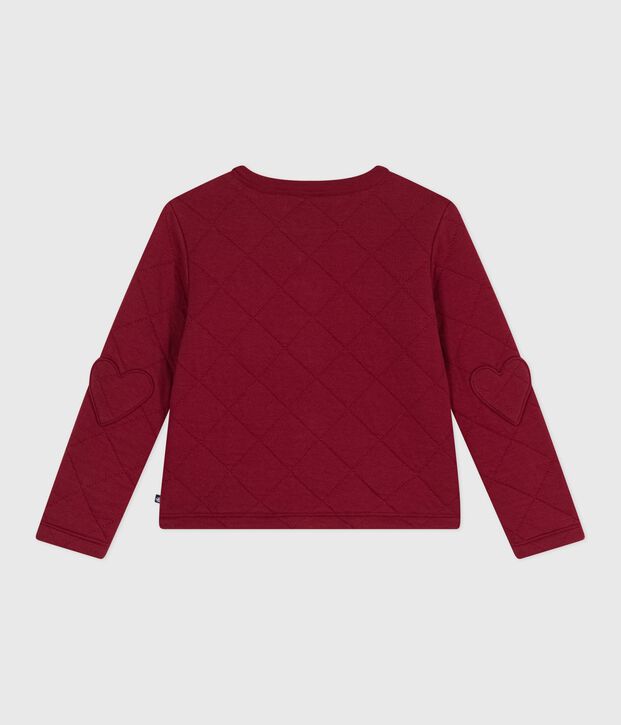 Kinder-Cardigan aus einfarbiger Baumwolle rot